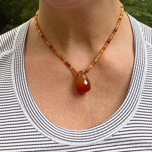 faceted carnelian necklace